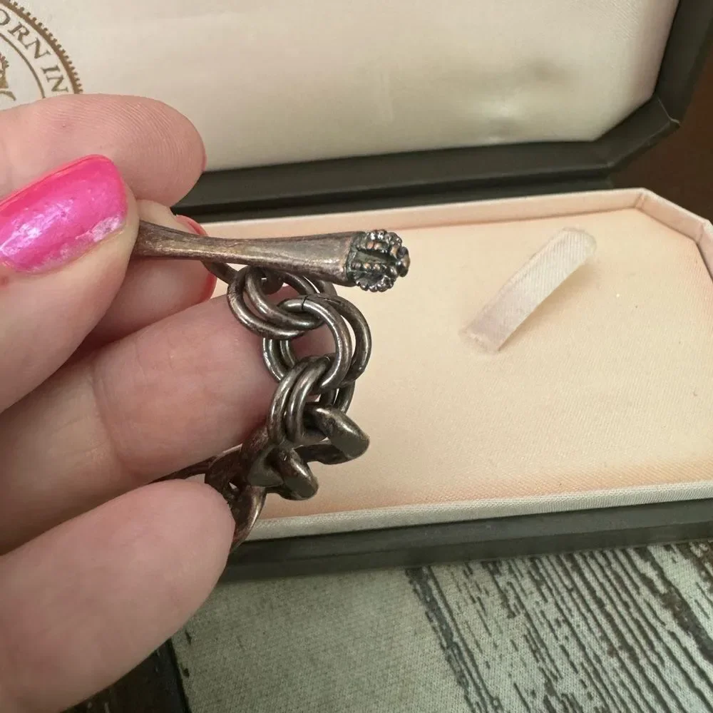 NEW VTG Y2K Antique Bronze Juicy Couture J Link Bracelet